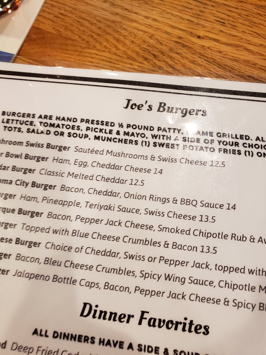Joe's Sports Bar and Grill Menu - Image 4